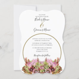 Rustic Wild Flower Bouquet Wedding Invitations Kaart