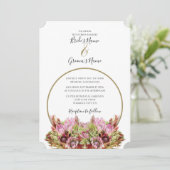 Rustic Wild Flower Bouquet Wedding Invitations Kaart (Staand voorkant)