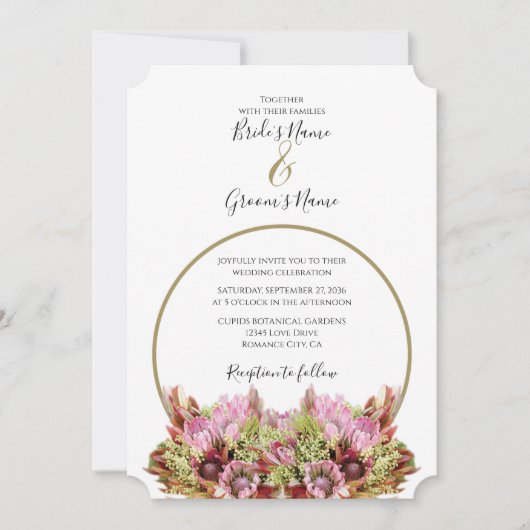 Rustic Wild Flower Bouquet Wedding Invitations Kaart (Voorkant)