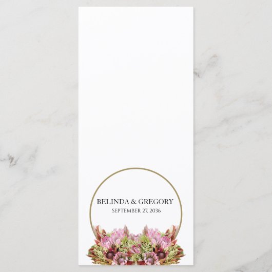 Rustic Wild Flower Bouquet Wedding Menu (Achterkant)