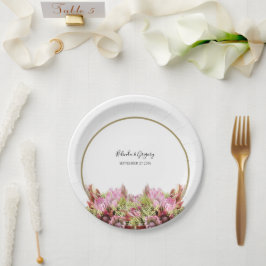 Rustic Wild Flower Bouquet Wedding Papieren Bordje