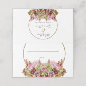 Rustic Wild Flower Bouquet Wedding Place Card Plaatskaartje (Buitenkant ongevouwen)