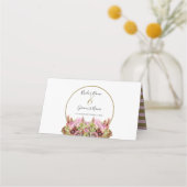 Rustic Wild Flower Bouquet Wedding Place Card Plaatskaartje (Achterkant)