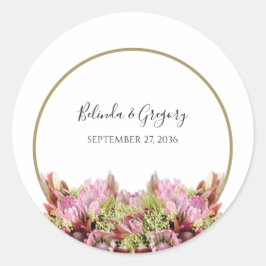 Rustic Wild Flower Bouquet Wedding Ronde Sticker