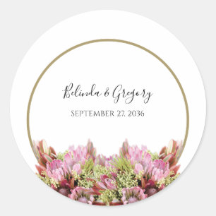 Rustic Wild Flower Bouquet Wedding Ronde Sticker