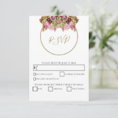 Rustic Wild Flower Bouquet Wedding RSVP Kaartje (Staand voorkant)