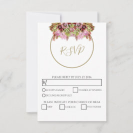 Rustic Wild Flower Bouquet Wedding RSVP Kaartje
