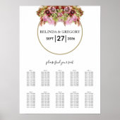 Rustic Wild Flower Bouquet Wedding Seating Chart Poster (Voorkant)