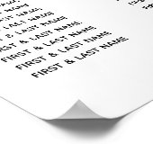 Rustic Wild Flower Bouquet Wedding Seating Chart Poster (Hoek)