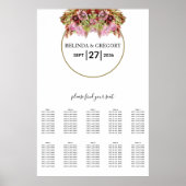 Rustic Wild Flower Bouquet Wedding Seating Chart Poster (Voorkant)