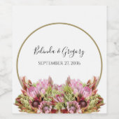 Rustic Wild Flower Bouquet Wedding Wijn Etiket (Enkel label)