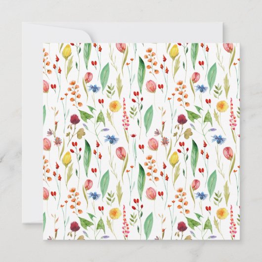 Rustic Wild Flower Wedding Save the Date Invitati Kaart (Achterkant)