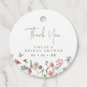 Rustic Wild Flowers Bridal Shower Thank You Circle Bedankjes Labels (Voorkant)