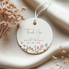 Rustic Wild Flowers Bridal Shower Thank You Circle Bedankjes Labels
