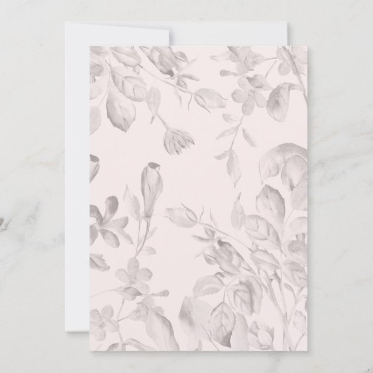 Rustic Wild Flowers Wedding Kaart (Achterkant)