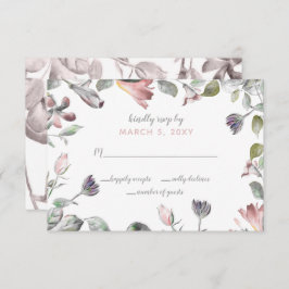 Rustic Wild Flowers Wedding Kaart