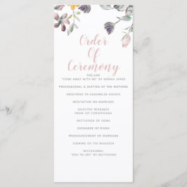 Rustic Wild Flowers Wedding Programmakaart