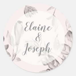 Rustic Wild Flowers Wedding Ronde Sticker