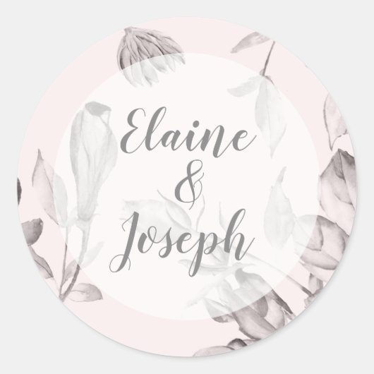 Rustic Wild Flowers Wedding Ronde Sticker (Voorkant)