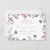 Rustic Wild Flowers Wedding RSVP Kaartje (Voorkant)