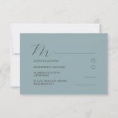 Rustic Wild Grasses Blue & Green RSVP Wedding Kaartje (Achterkant)