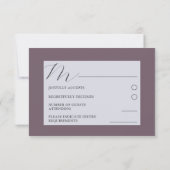 Rustic Wild Grasses Dark Plum RSVP Wedding Kaartje (Achterkant)