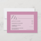 Rustic Wild Grasses Donkerroze RSVP Weddenschap (Achterkant)