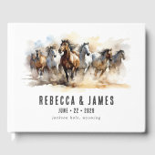 Rustic Wild Horses Boerderij Equestrian Weddenscha Gastenboek (Voorkant)