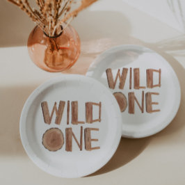 Rustic Wild One 1e verjaardag Papieren Bordje
