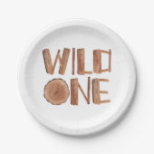 Rustic Wild One 1e verjaardag Papieren Bordje (Voorkant)