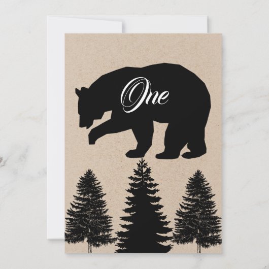 Rustic Wild One Adventure First Birthday Party Kaart (Achterkant)