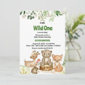 Rustic Wild One Forest Creats Baby shower Kaart (Staand voorkant)