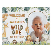 Rustic Wild One Safari 1e verjaardag welkomstbord Perfect Poster (Voorkant)