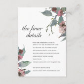 RUSTIC WILD PINK EUCALYPTUS FLORAL WEDING DETAIL INFORMATIEKAARTJE (Voorkant)