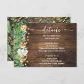 Rustic Wild Safari Animals Baby shower Details Informatiekaartje (Voorkant / Achterkant)