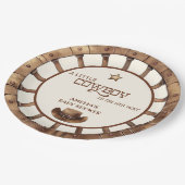 Rustic Wild West Cowboy Baby Shower Papieren Bordje (Gekanteld)