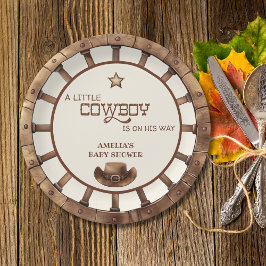 Rustic Wild West Cowboy Baby Shower Papieren Bordje