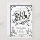 Rustic Wild West Sweet Sixteen Verjaardagsfeest Kaart (Voorkant)