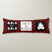 Rustic Wild Woodland Buffalo Check Pset Lichaamskussen (Voorkant)