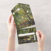 Rustic Wild Woodland Greenery Weddenschap All In One Uitnodiging (Afscheurbaar)