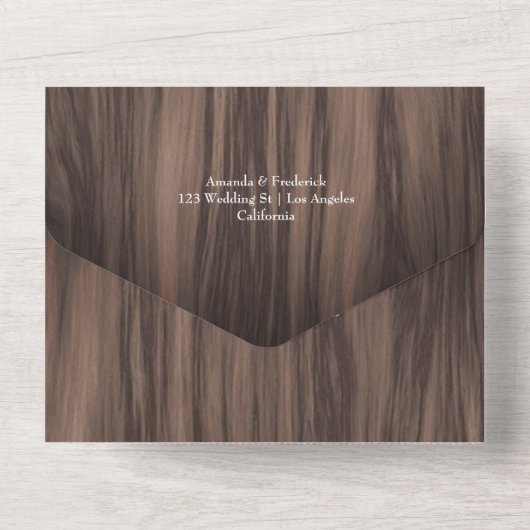 Rustic Wild Woodland Greenery Weddenschap All In One Uitnodiging (Achterkant)