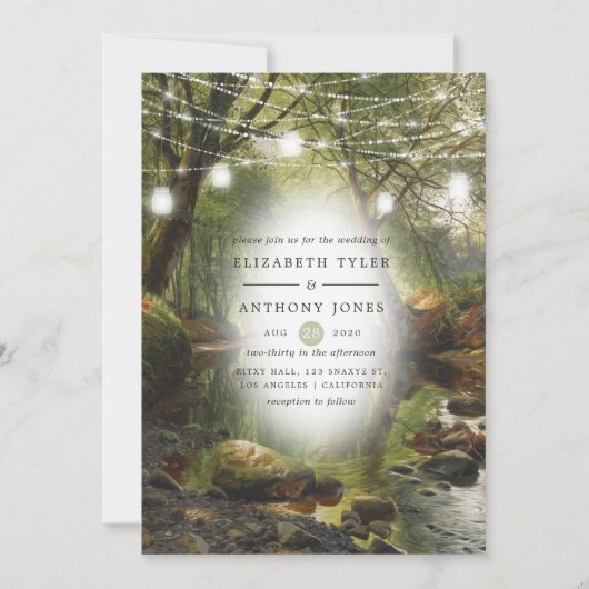 Rustic Wild Woodland Greenery Wedding Kaart (Voorkant)