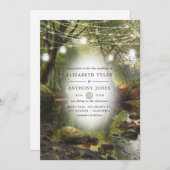Rustic Wild Woodland Greenery Wedding Kaart (Voorkant / Achterkant)