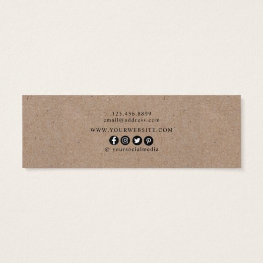 Rustic Wildbloemen die Hoop Stud Mini Kaart verdie (Achterkant)