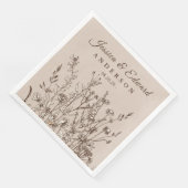 Rustic Wildbloemen Earthy Floral Personalized Pape Servet (Hoek)