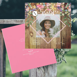 Rustic Wildbloemen Foto Vrijgezellenfeest Hout Uit Kaart