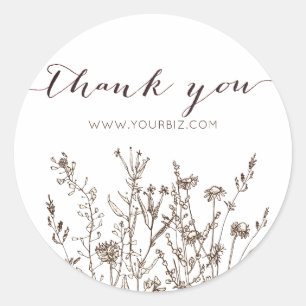 Rustic Wildbloemen Herb Earthy Floral Hartelijk da Ronde Sticker