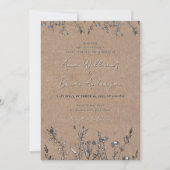 Rustic Wildbloemen Kraft Herfst Floral Wedding Inv Kaart (Voorkant)
