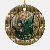 Rustic Wilderness, Brown, Two Photo, Two Sided Keramisch Ornament (Voorkant)
