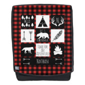 Rustic Wilderness Buffalo Check Plaid & Naam Rugtassen (Voorkant)
